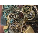 A collection of costume jewellery including some s