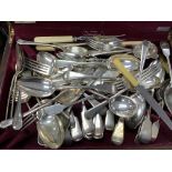 A cased of mixed silver plated cutlery. (D)