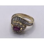 A Quality 18carat gold ladies ring set with a ruby