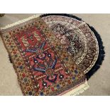 2 small Eastern hand knotted rugs.