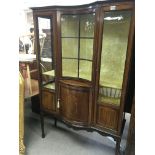 A quantity Edwardian inlaid mahogany display cabin