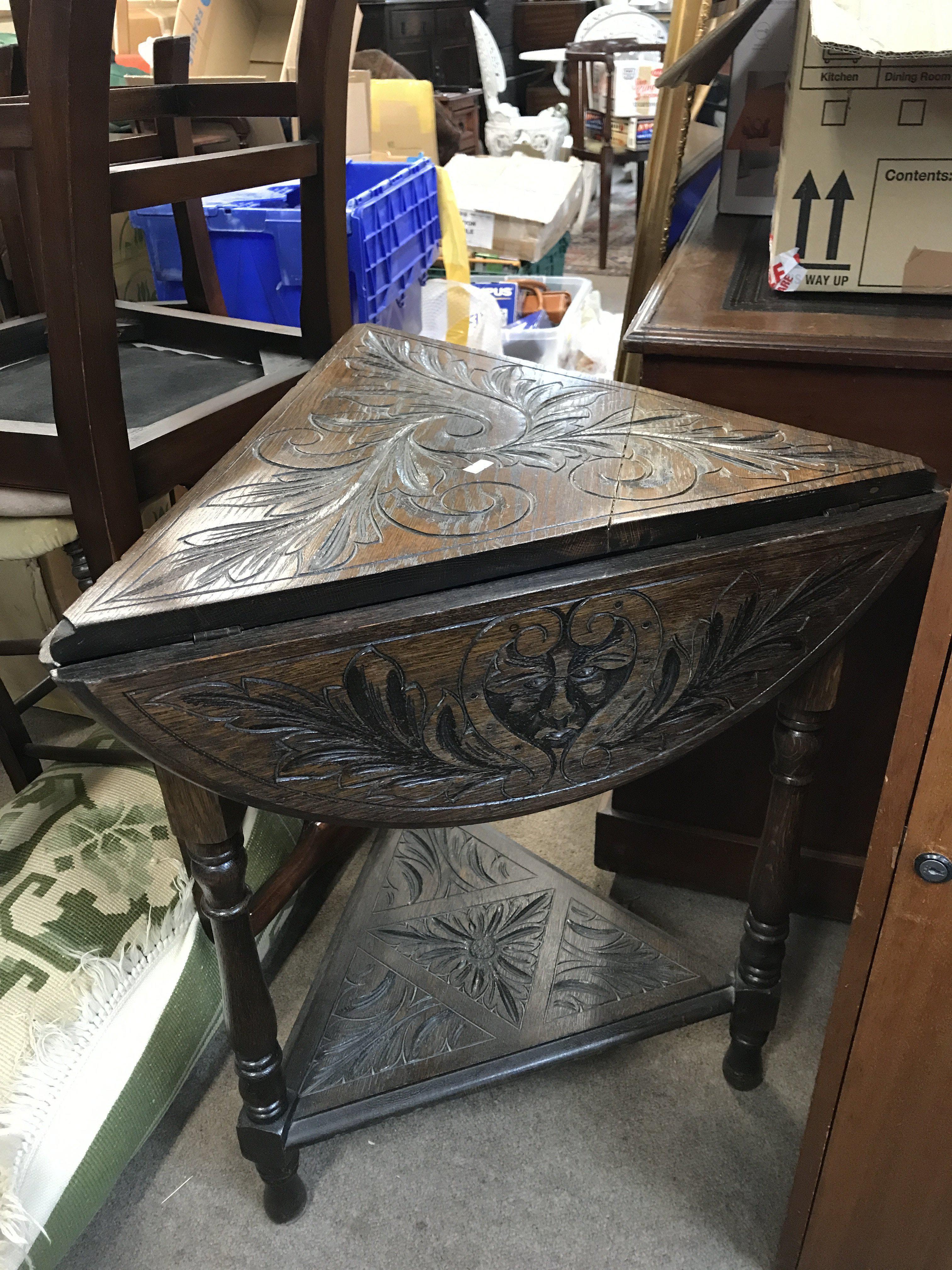 A Lloyd loom chair and linen basket with a carved - Image 2 of 3