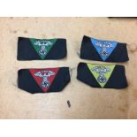 4 x 3rd Reich N.S.K.K Unit Brevo Badges.