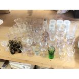 A collection of glass including Victorian glasses