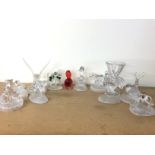 A collection of glass animals, postage cat D