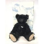 Large black Steiff 1912 replica black bear with ta