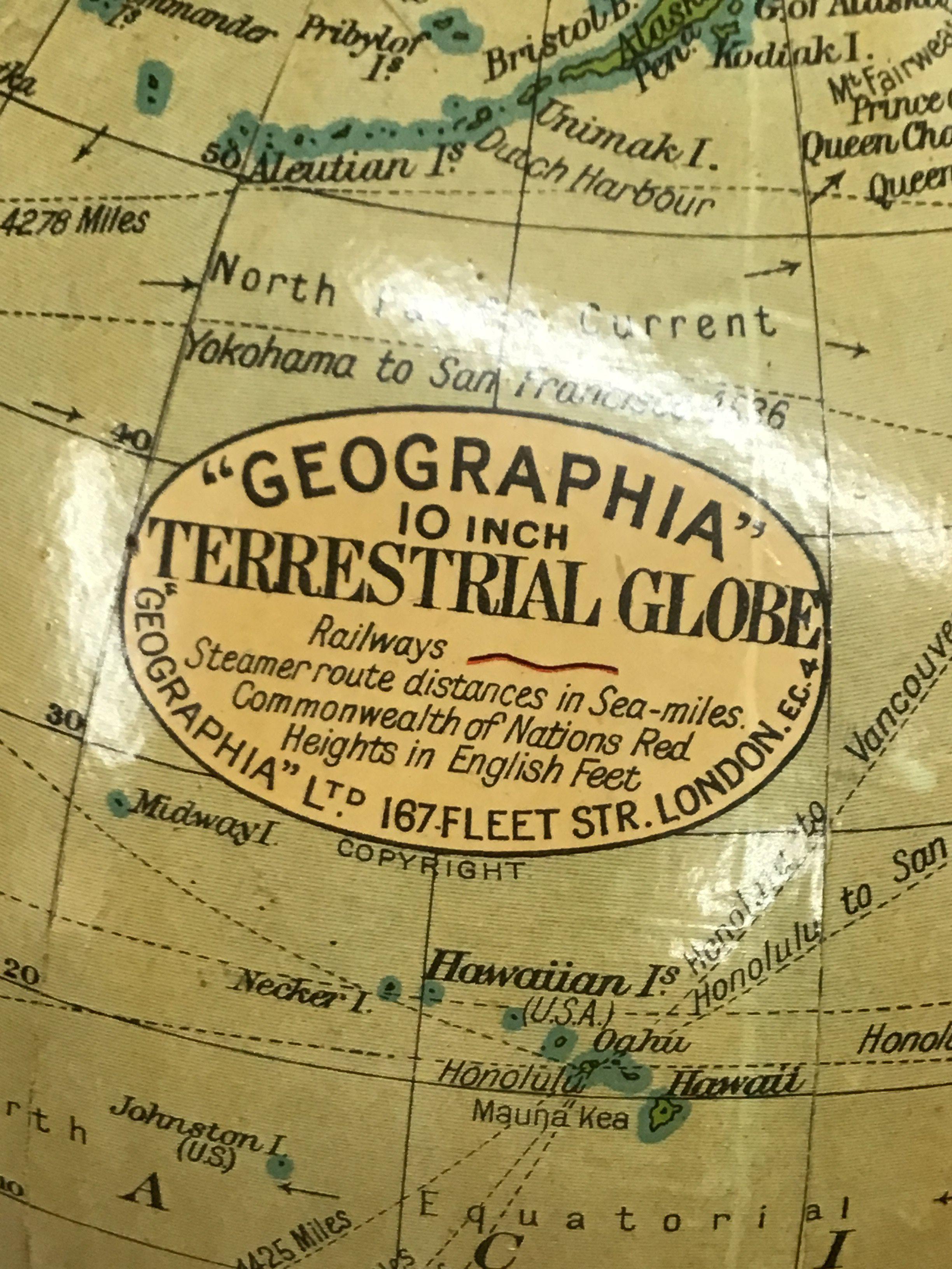 A 10 inch terrestrial globe , 36cm tall.postage ca - Image 2 of 2