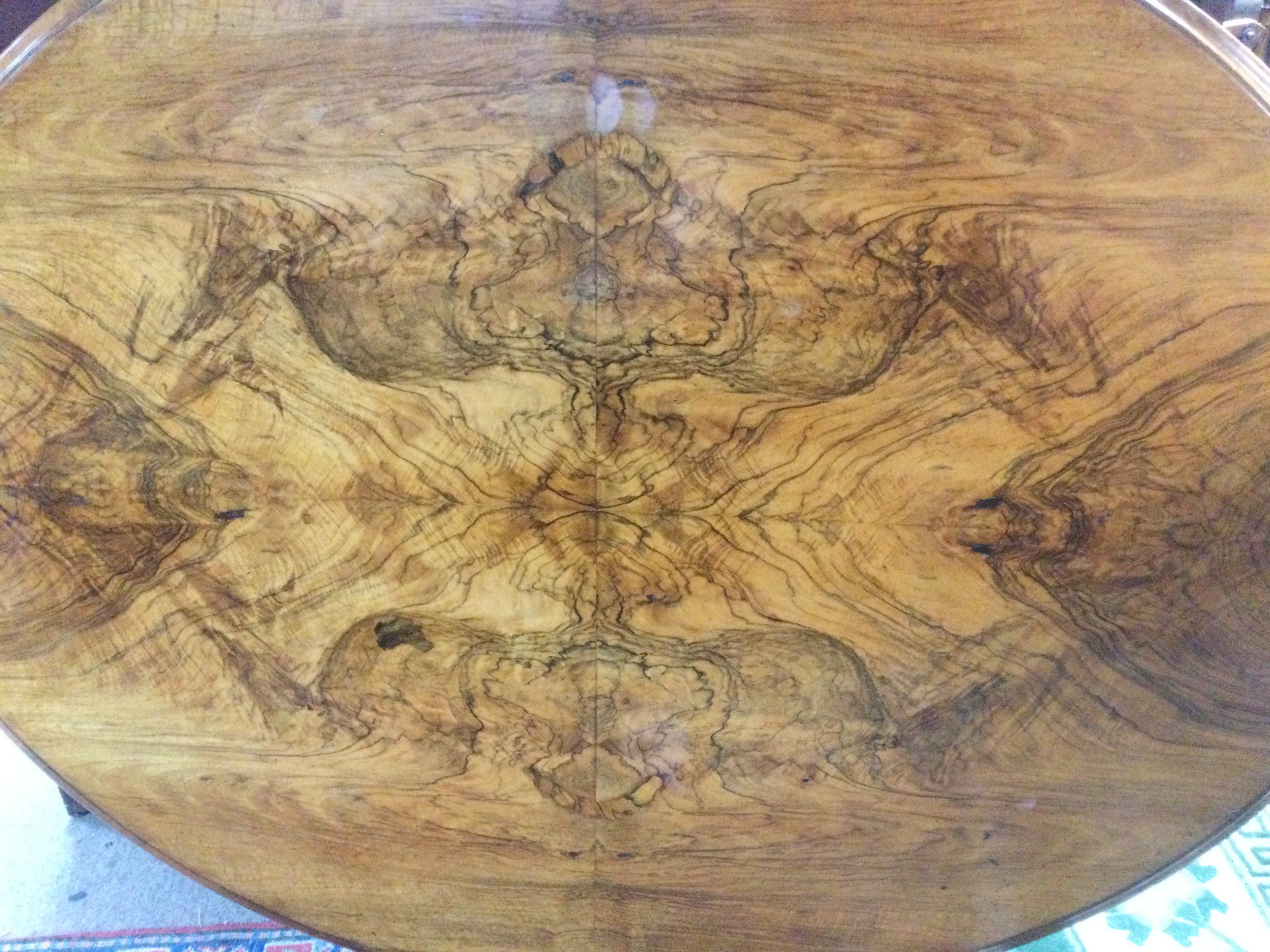 A Victorian burr walnut tip action dining table wi