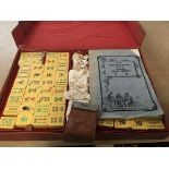 A cased mahjong set .