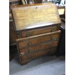 A 20th Century walnut bureau, approx 76cm x 102cm