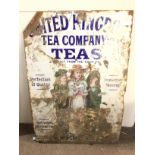 Vintage United Kingdom Tea Company enamel sign, 60