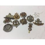 10 x WW2 British Infantry Cap Badges.