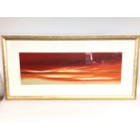 Signed Jonathan Shaw Sunset painting in a glazed f