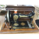 A vintage Jones sewing machine.