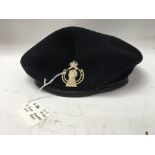 WW2 Royal Armoured Corps Beret. Leather strip over