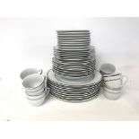 Unmarked Coffee and dinner ware ceramic set of pla