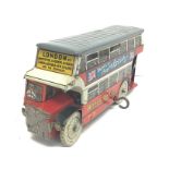 Early 1950s English tinplate bus with conductor