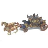 1950s tinplate coach and horses, approximately 5cm