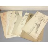 A collection of mid 20th century nude sketches wit