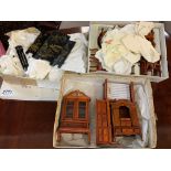 3 boxes of dolls house furniture. (D)