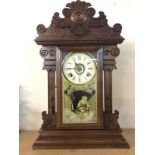 Vintage Portuguese decorative carved wall clock di