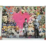 A Mr Brainwash poster of Charlie Chaplin and Alber