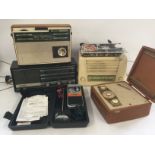 A boxed General Electric CB radio and four vintage