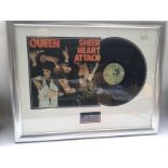 A framed and glazed copy of 'Sheer Heart Attack' b