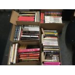 Ten boxes of music books comprising mainly autobio