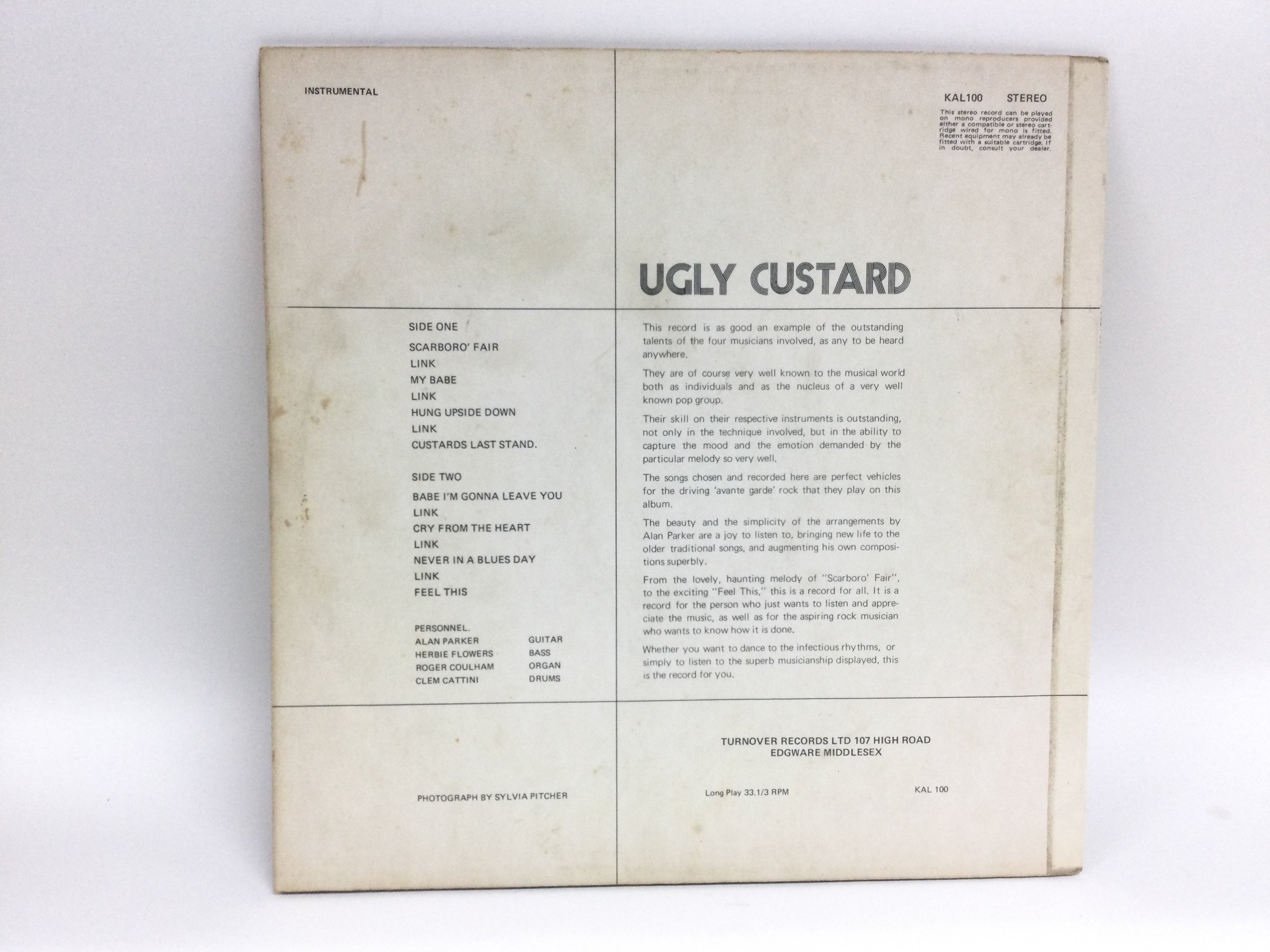 A rare 1971 self titled 'Ugly Custard' prog rock L - Image 3 of 3