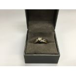 A 14ct white stone set ring. Approx 2.8, size J.