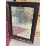 A framed silver map of Great Britain, approx 50cm