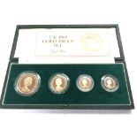 A UK 1980s gold proof four coin set, postage categ