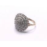 9ct yellow gold diamond cluster ring. Approx 4.1g.