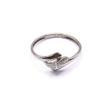 9ct white gold CZ ring. Approx 1g. Ring size I. Po
