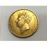 A full 1825 George IV shield back sovereign, VF, p