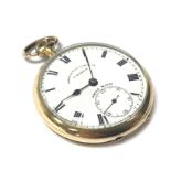 A 18ct yellow gold open face pocket watch, maker T