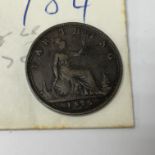 An 1875 H Young head Queen Victoria farthing VF. (