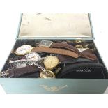 A box of watches to include Rotary, Lorus, Vogue e