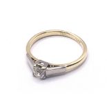 18ct gold diamond solitaire (old cut) ring. Approx