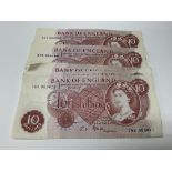 A small collective lot of 10 Shilling banknotes. (