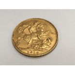 A full gold sovereign