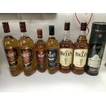 Collection of whisky and a bottle of 1994 grahams