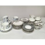 Two Wedgwood tea sets and a pair of Wedgwood candl