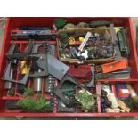 A box containing a train set and accessories. Ship