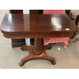 William IV rosewood card table having a quality ro