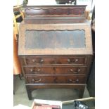 A mahogany bureau, dimensions approximately 42x75x