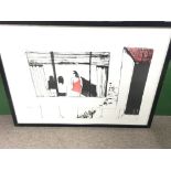 An Alice Lindsay lithography in frame. Titled some