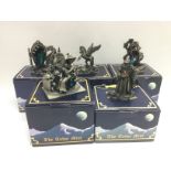 Five boxed Tudor Mint 'Myth & Magic' figures. Ship