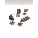 A set of Second World War medals.